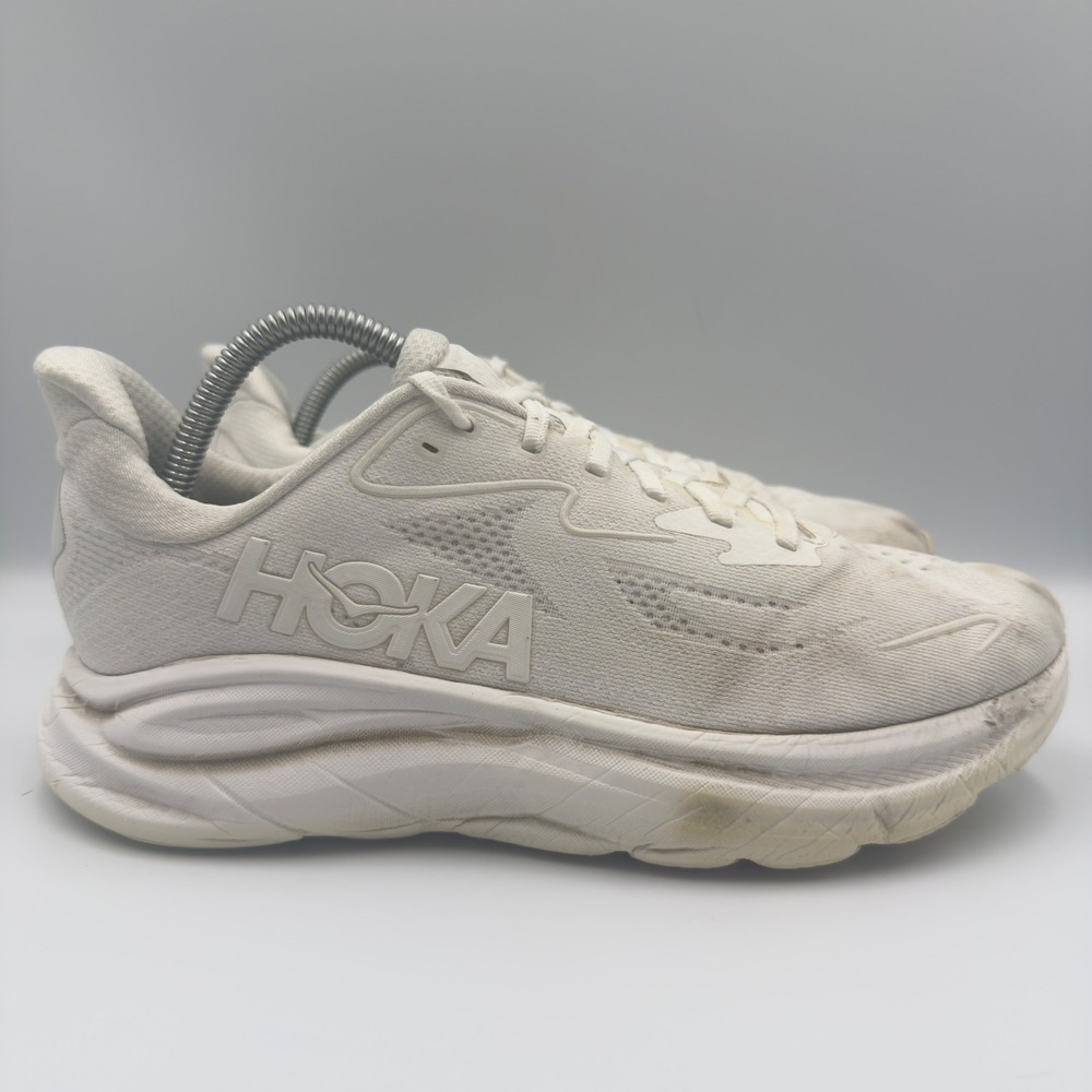 Hoka One One Clifton 9 Women Size 9.5B Running Shoes Athletic White 1162031